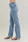 Judy Blue Nia Mid-Rise Yoke Cell Phone Pocket Dad Jeans