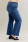Judy Blue Mid Rise 90's Straight Front Patch Jeans