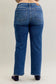 Judy Blue Mid Rise 90's Straight Front Patch Jeans