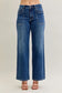 Judy Blue Mid Rise 90's Straight Front Patch Jeans