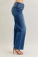Judy Blue Mid Rise 90's Straight Front Patch Jeans