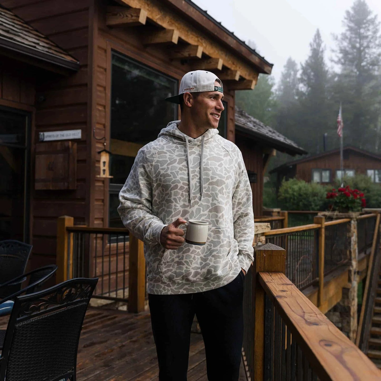 Burlebo Vintage Washed Hoodie in Classic Deer Camo