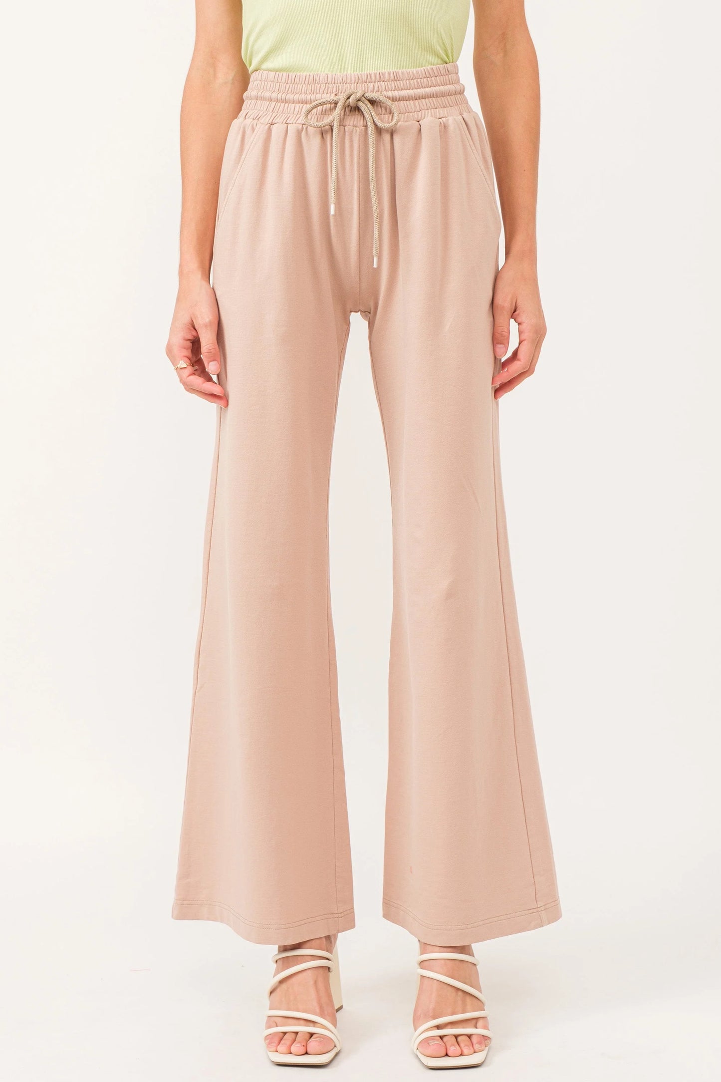 Another Love Quincy Wide Leg Warm Sand Terry Pant