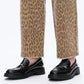 Bayeas Mid Rise Leopard Print Relax Straight Pants