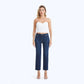 Bayeas Mid Rise Cropped Straight Jeans with Raw Hem