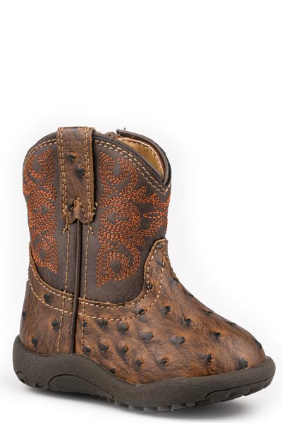 Roper Luke Cowbabies in Brown Ostrich