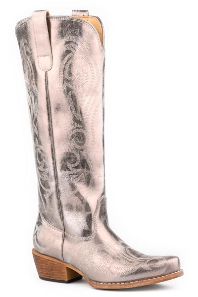 Roper Ryder Silver Metallic Faux Leather Boot