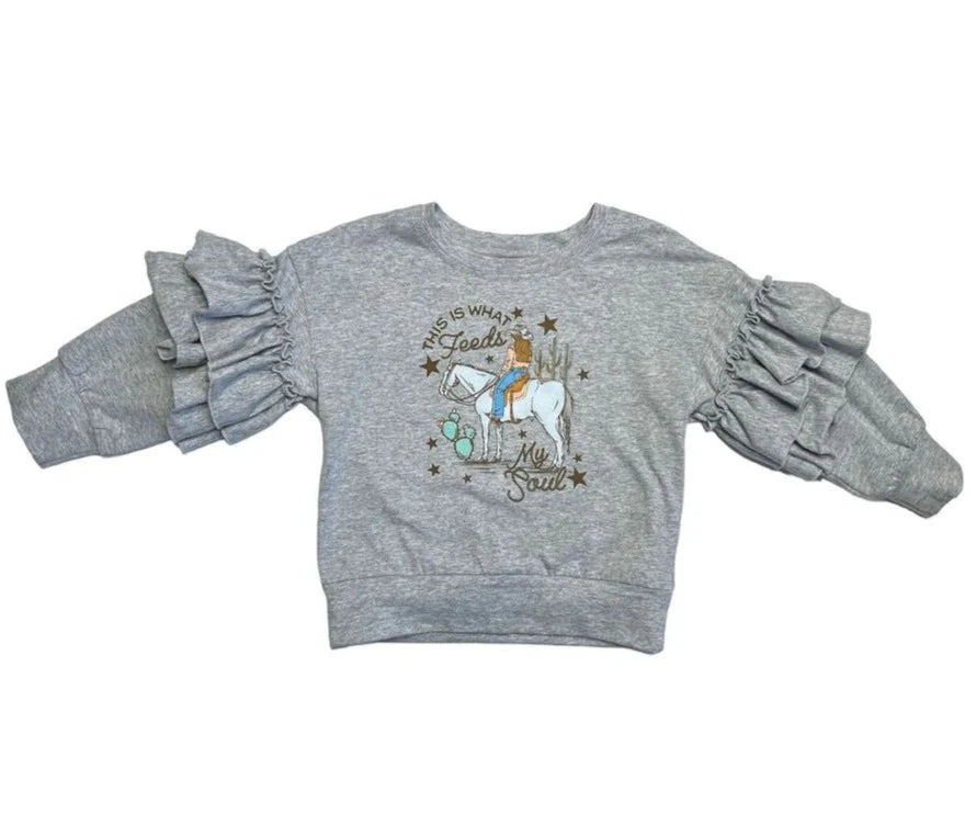 Shea Baby Cowgirl Soul Ruffle Sweatshirt