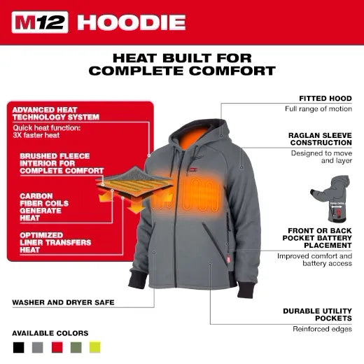 Milwaukee M12™ Heated Gray Hoodie