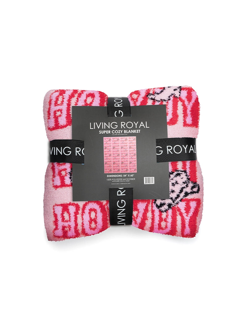 Pink "Howdy" Throw Blanket