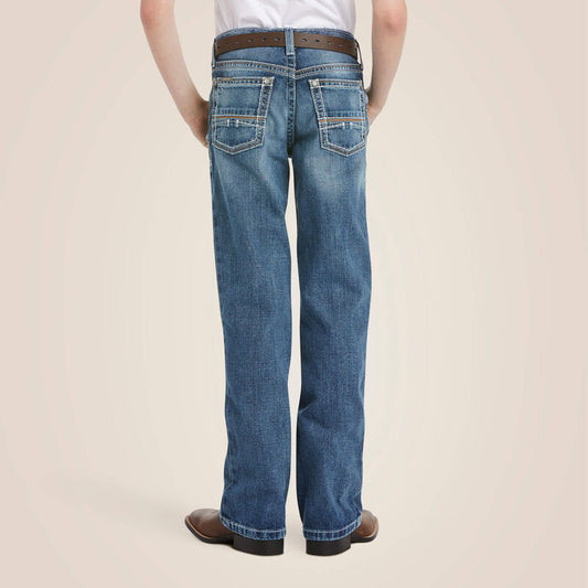 Ariat Boy's B4 Relaxed Coltrane Boot Cut Jean in Durango