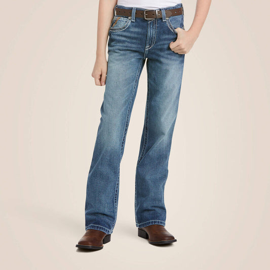 Ariat Boy's B4 Relaxed Coltrane Boot Cut Jean in Durango