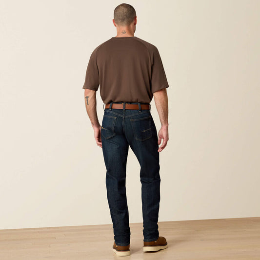 Ariat Rebar M4 Relaxed DuraStretch Basic Stackable Straight Leg Jean in Blackstone