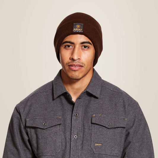 Ariat Rebar Watch Cap in Brown