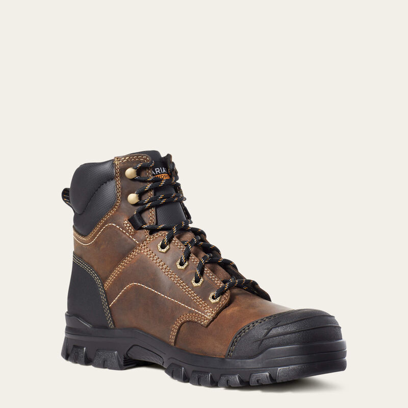 Ariat Treadfast 6" Steel Toe Work Boot in Distressed Brown