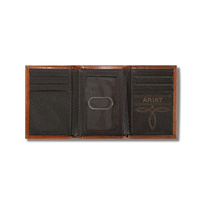 Ariat Trifold Basketweave Shield Wallet
