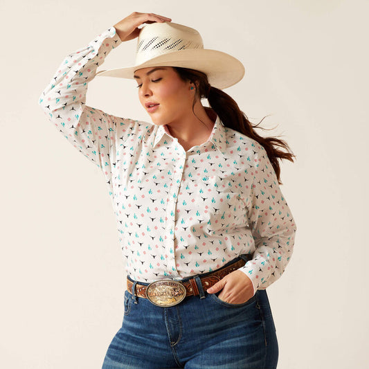 Ariat Kirby Stretch Shirt in Steer Garden