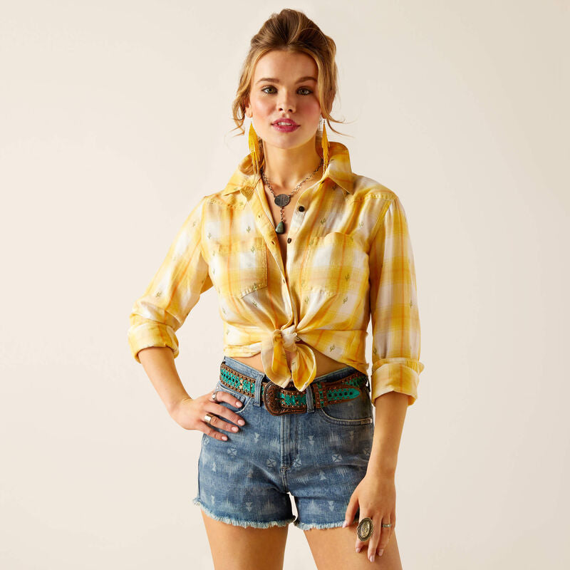 Ariat Billie Jean Shirt in Cactus Plaid