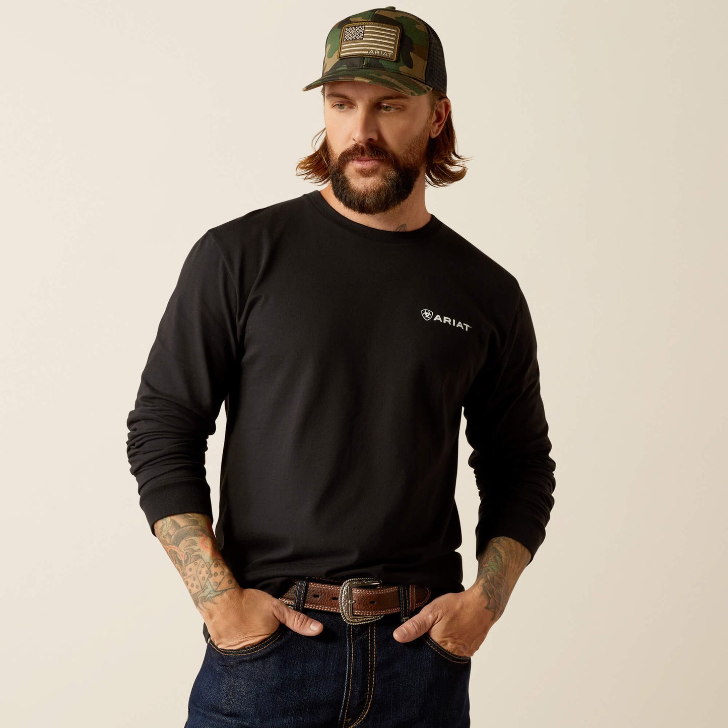 Ariat Land of the Free Camo Shield Long Sleeve Tee