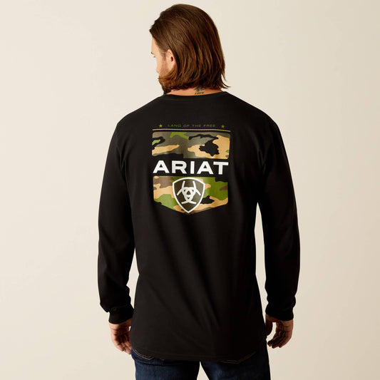 Ariat Land of the Free Camo Shield Long Sleeve Tee