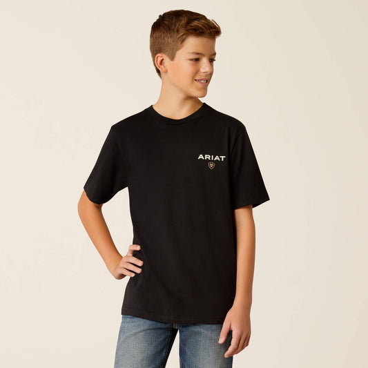 Ariat Boy's American Rancher Black Tee