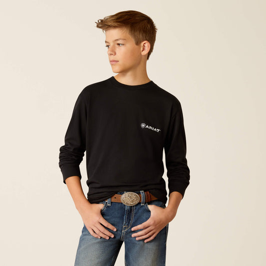 Ariat Boy's Land of the Free Camo Shield Long Sleeve Tee