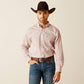 Ariat Wrinkle Free Larson Light Blue and Rust Classic Fit Shirt