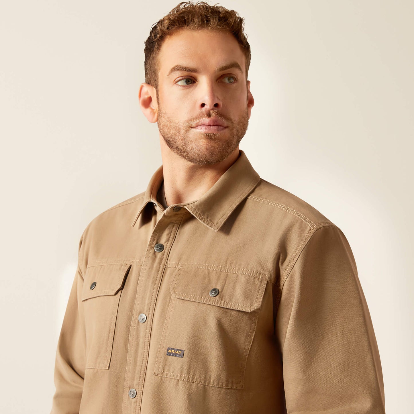 Ariat Men's Khaki Rebar Canvas Shirt Jacket