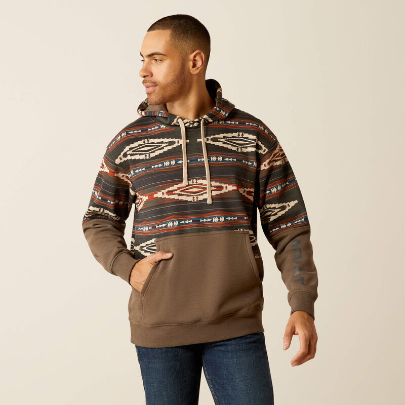 Ariat Men's Brindle Color Block Hoodie