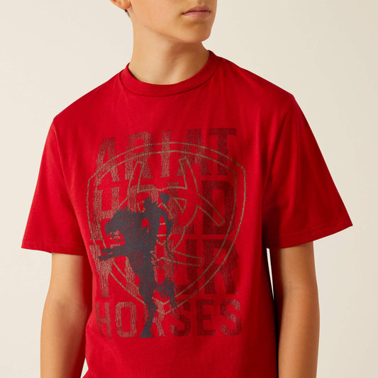 Ariat Boy's Red Hold Your Horses Tee