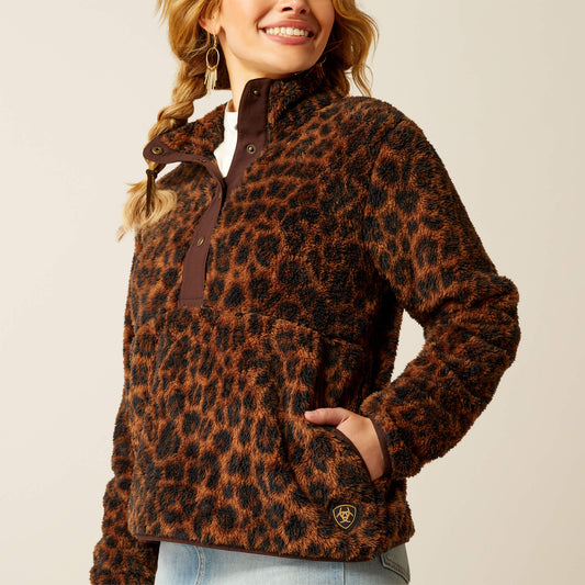 Ariat Women's Berber Lila Leopard Snap Front Sweatshirt