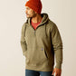 Ariat Men's Rebar Workman 1/4 Zip Hoodie in Deep Lichen