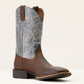 Ariat Sport Wide Square Toe Cowboy Boot in Earth and Glacier Blue