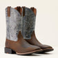 Ariat Sport Wide Square Toe Cowboy Boot in Earth and Glacier Blue