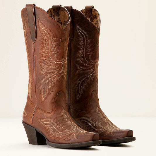 Round Up Collins D Toe Western Boot in Rafter Tan