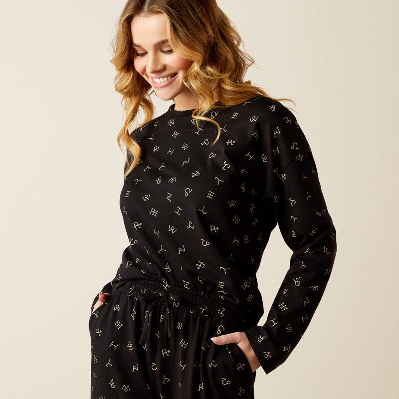 Ariat Black Cattle Brand Dreams Pajama Set