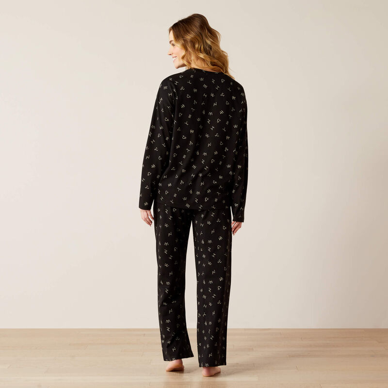 Ariat Black Cattle Brand Dreams Pajama Set