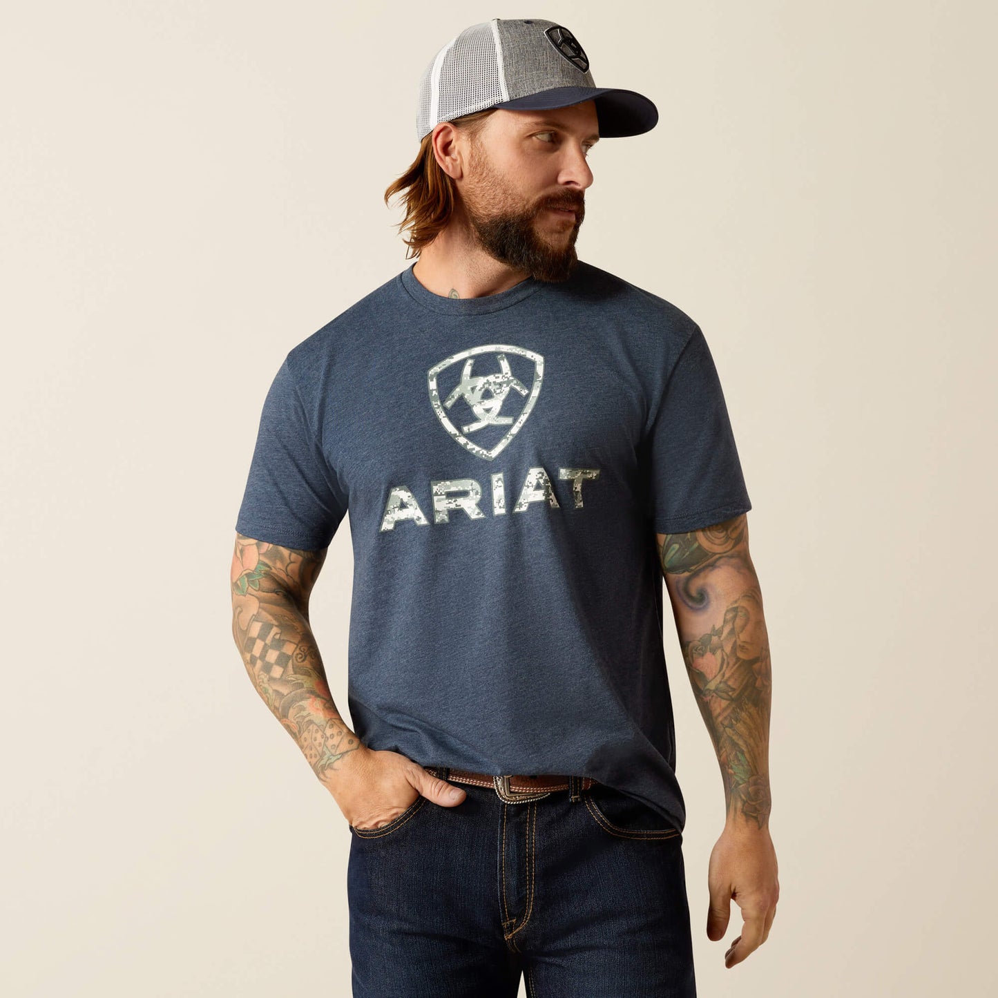 Ariat Men's Liberty USA Digi Camo Navy Tee