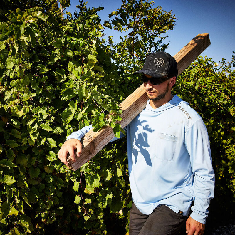 Ariat Rebar Sunblocker Hooded T-Shirt in Placid Blue