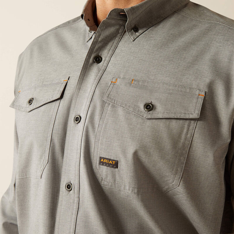 Ariat Rebar Made Tough VentTEK DuraStretch Work Shirt in Charcoal Heather