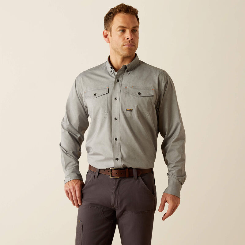 Ariat Rebar Made Tough VentTEK DuraStretch Work Shirt in Charcoal Heather