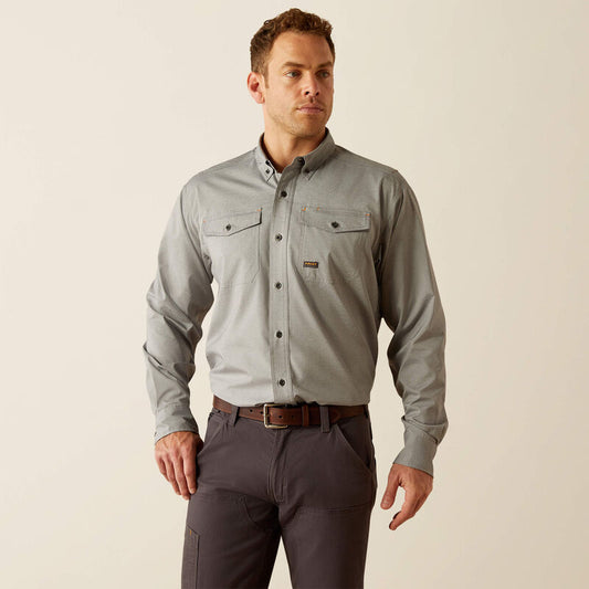 Ariat Rebar Made Tough VentTEK DuraStretch Work Shirt in Charcoal Heather