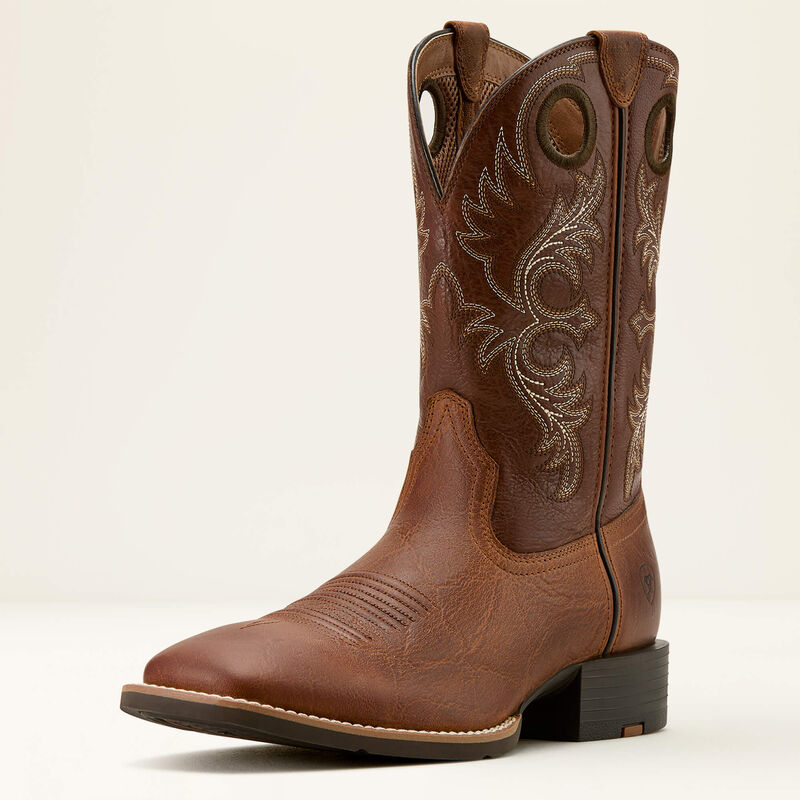 Ariat Sport Rodeo Aged Tan Elephant Print Cowboy Boot