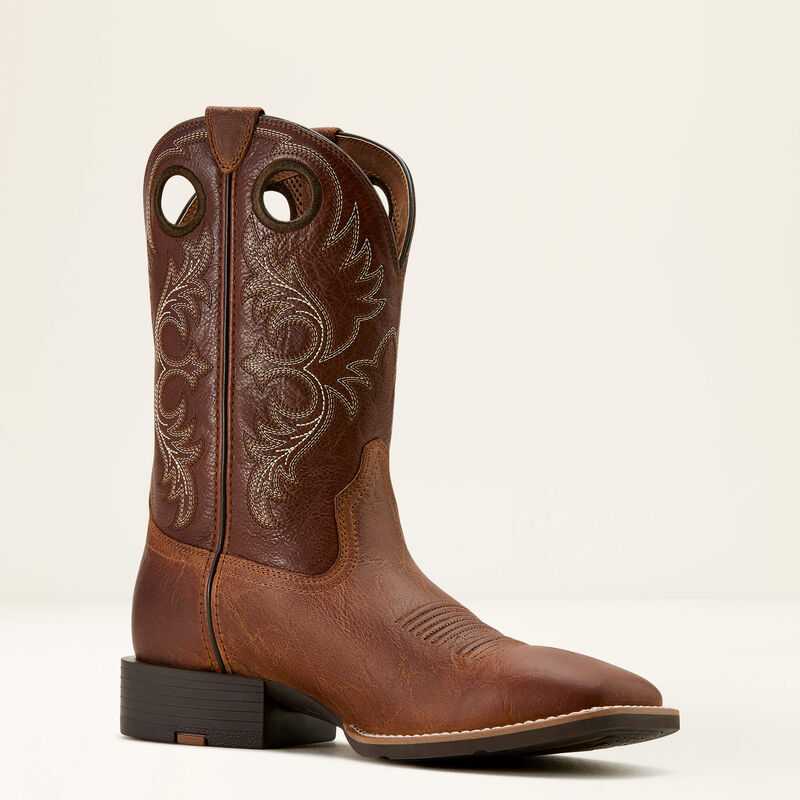 Ariat Sport Rodeo Aged Tan Elephant Print Cowboy Boot