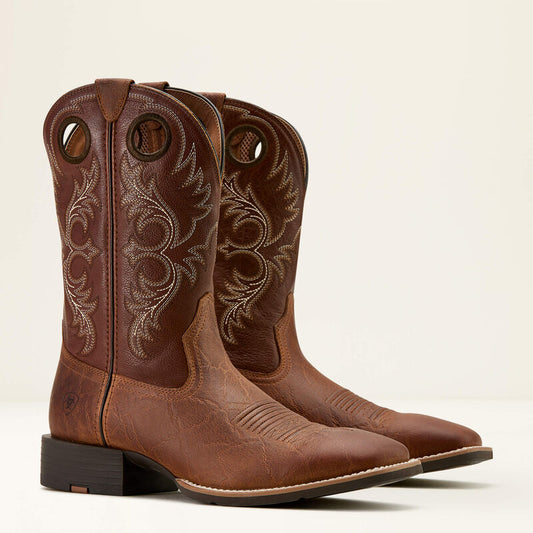 Ariat Sport Rodeo Aged Tan Elephant Print Cowboy Boot