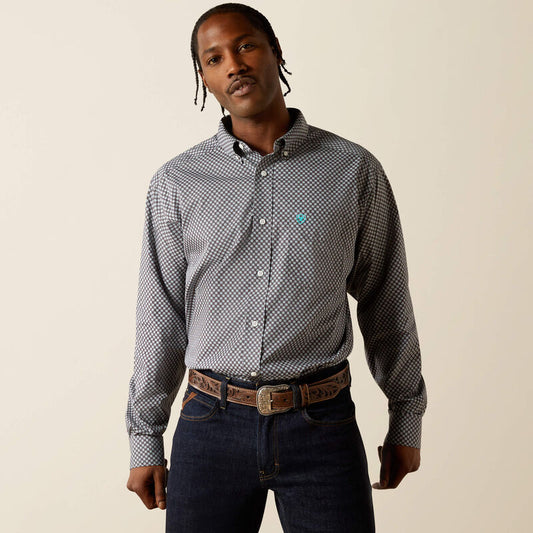 Ariat Wrinkle Free Caleb Classic Fit Shirt in Dark Gray