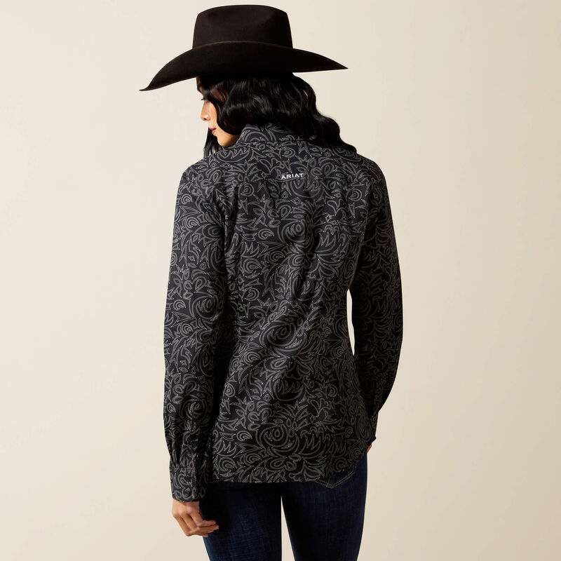 Ariat Kirby Stretch Shirt in Black Boot Stich
