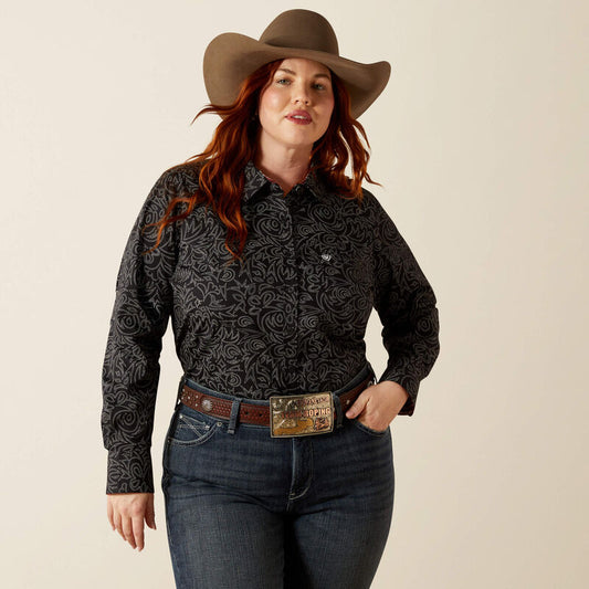 Ariat Kirby Stretch Shirt in Black Boot Stich