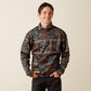 Ariat Caldwell Logo 1/4 Zip Sweater in Deep Mahogany Southwest