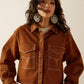 Ariat New Boxy Cropped Denim Jacket in Pecan Brown